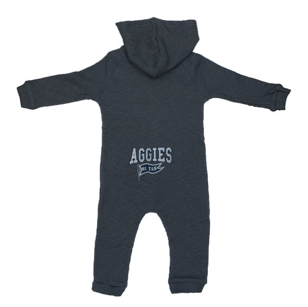 waffle knit romper u-state aggies #1 fan with hood